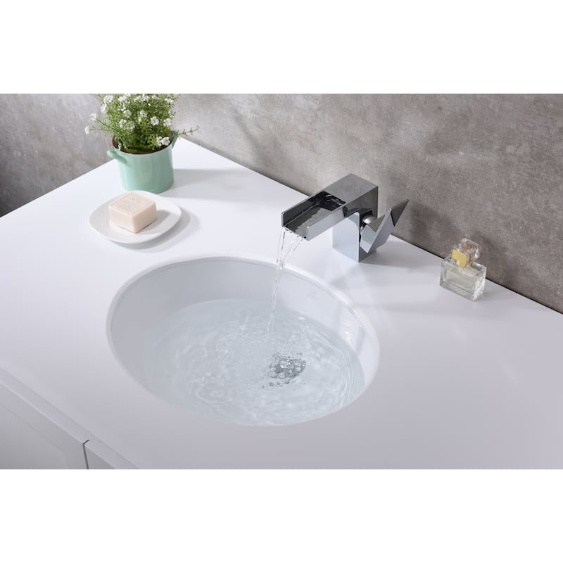 ANZZI Pegasus 18.25 in. Ceramic Undermount Sink Basin in White