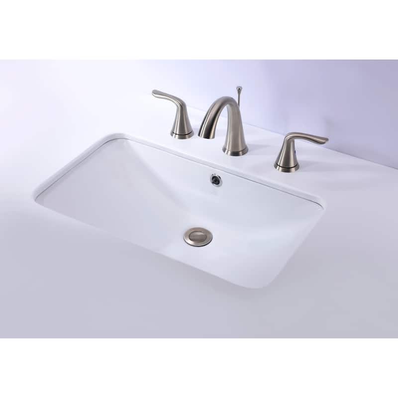 ANZZI Lanmia Series 24 in. Ceramic Undermount Sink Basin in White