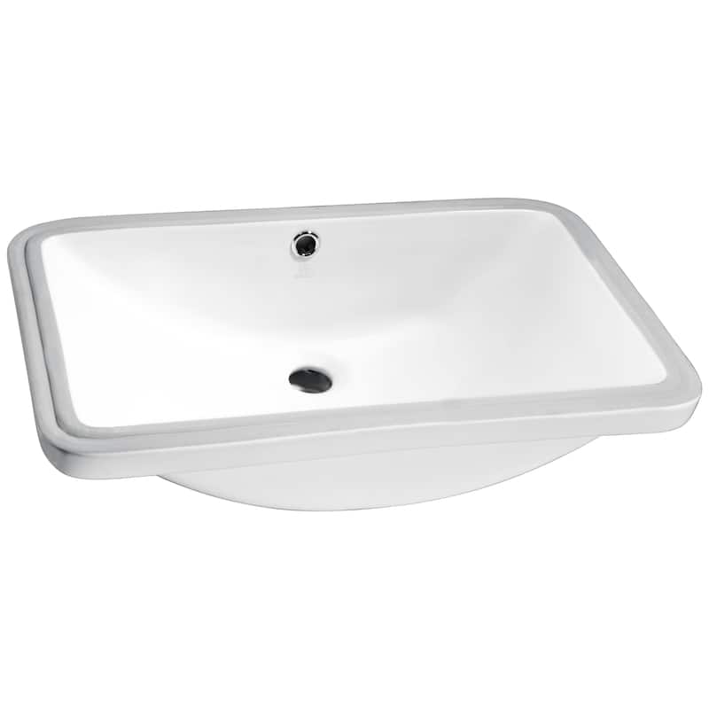 ANZZI Lanmia Series 24 in. Ceramic Undermount Sink Basin in White
