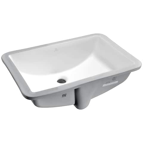 ANZZI Pegasus 21 in. Ceramic Undermount Sink Basin in White