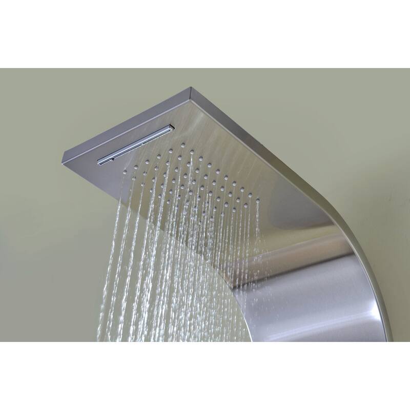 ANZZI Niagara 64 in. 2-Jetted Full Body Shower Panel with Heavy Rain Shower in Brushed Steel