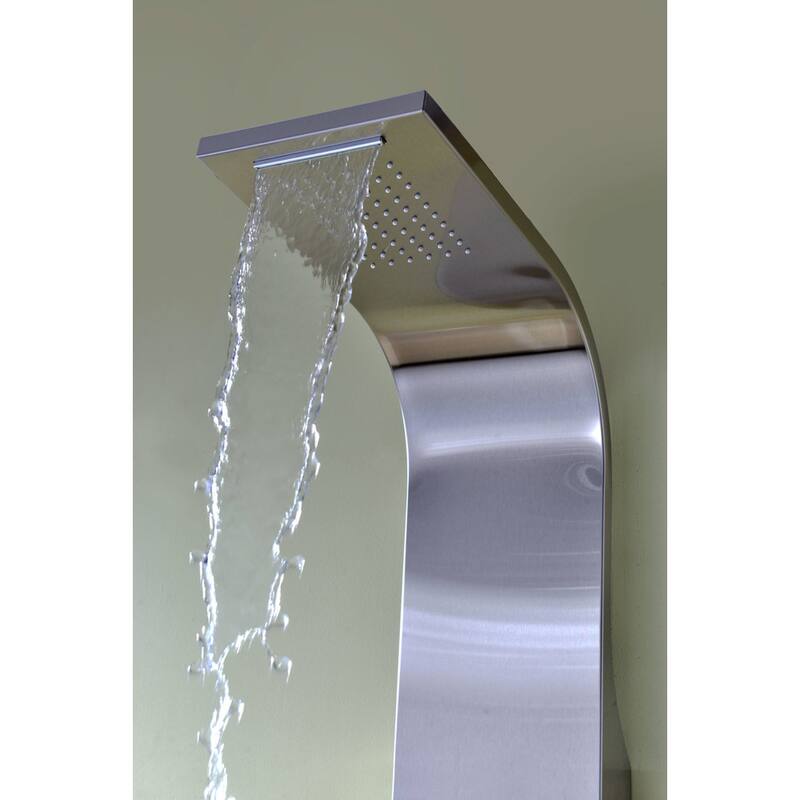 ANZZI Niagara 64 in. 2-Jetted Full Body Shower Panel with Heavy Rain Shower in Brushed Steel