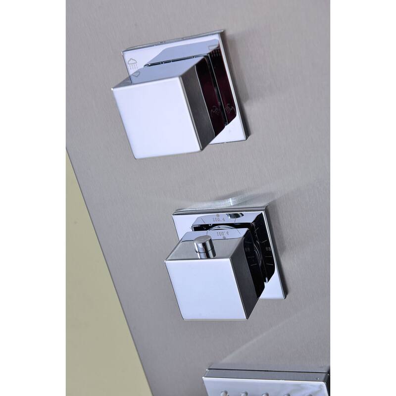 ANZZI Niagara 64 in. 2-Jetted Full Body Shower Panel with Heavy Rain Shower in Brushed Steel