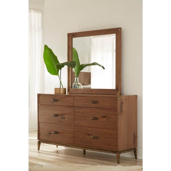 slide 2 of 7, Adler Natural Walnut 6-Drawer Dresser