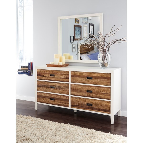 Montana White Lacquer And Natural Sengon 6 Drawer Dresser Montana White Lacquer And Natural Sengon 6 Drawer Dresser