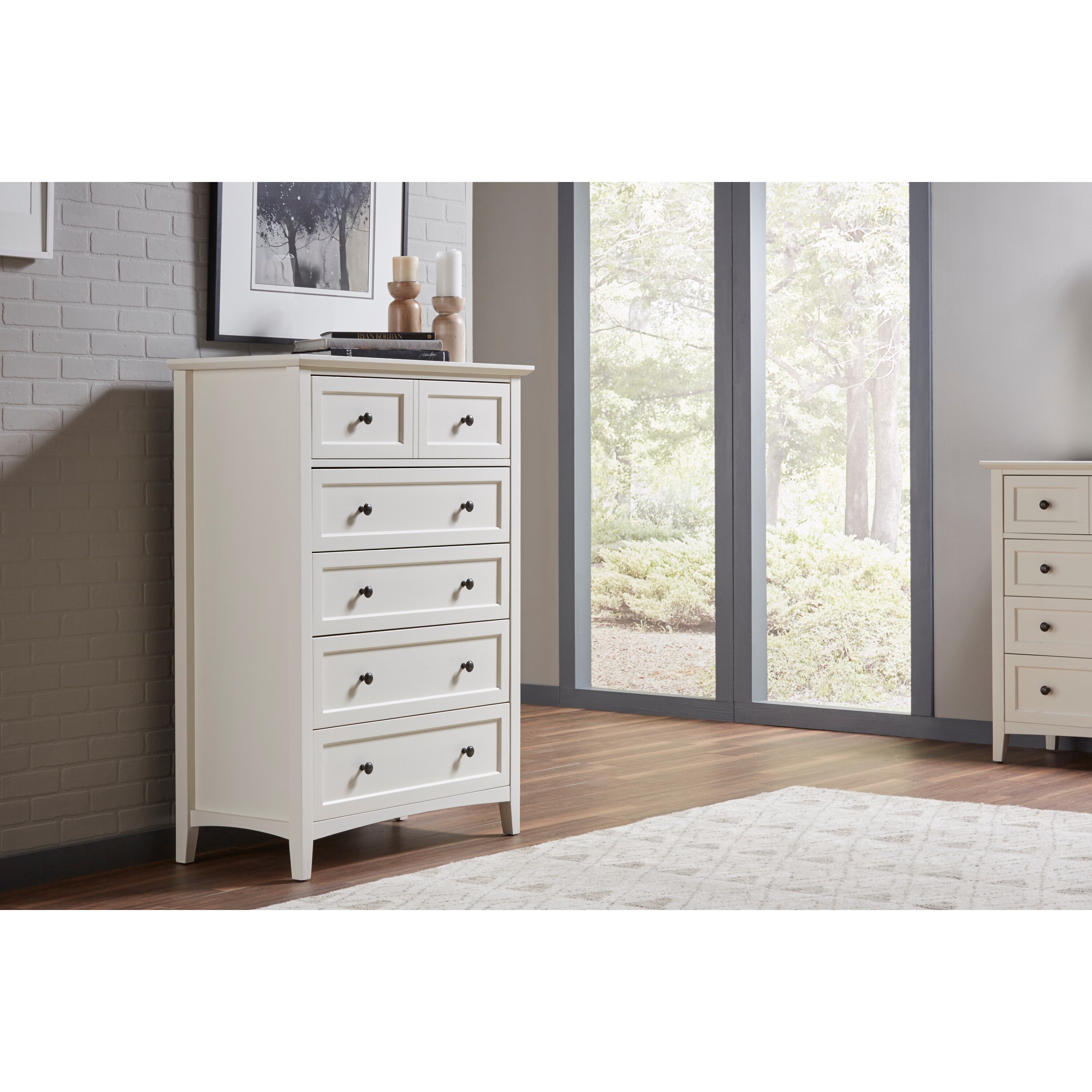 Paragon White Five Drawer Chest