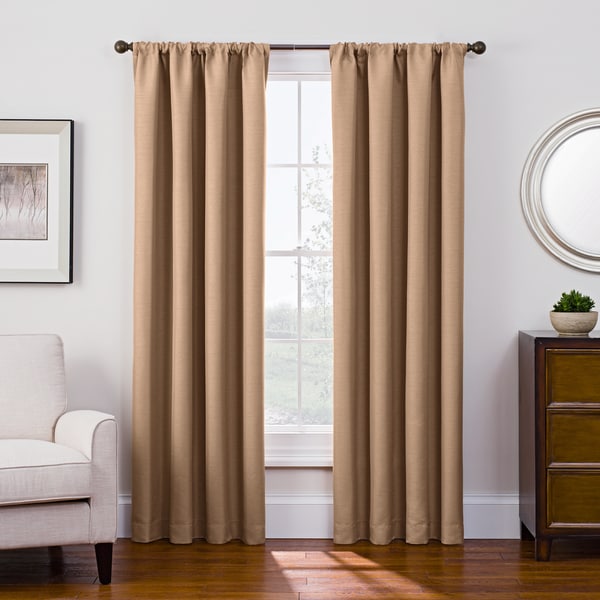 Style Decor Antique Satin Rod Pocket Room Darkening Curtain On