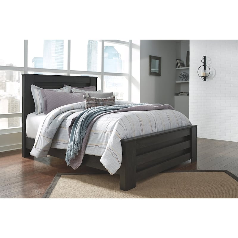 Brinxton Black Panel Bed - Queen