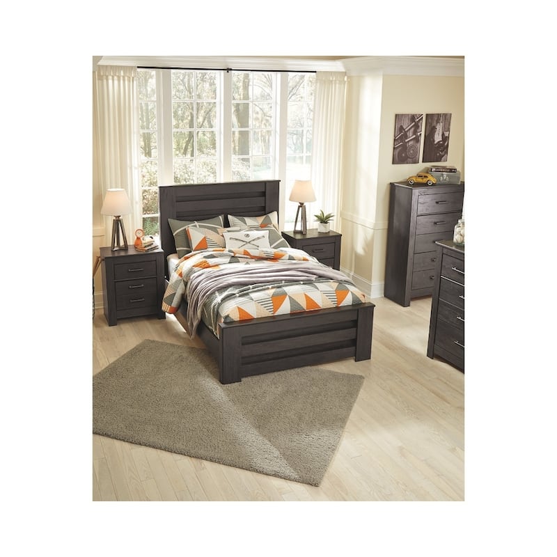 Brinxton Black Panel Bed