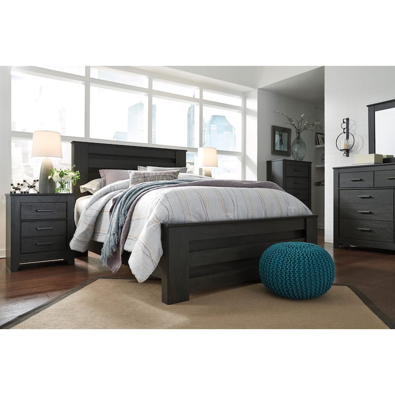 Brinxton Black Panel Bed