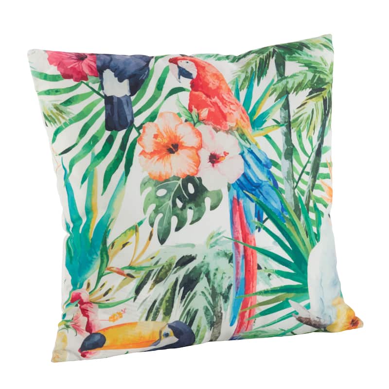 Parrot Print Poly Filled Throw Pillow
