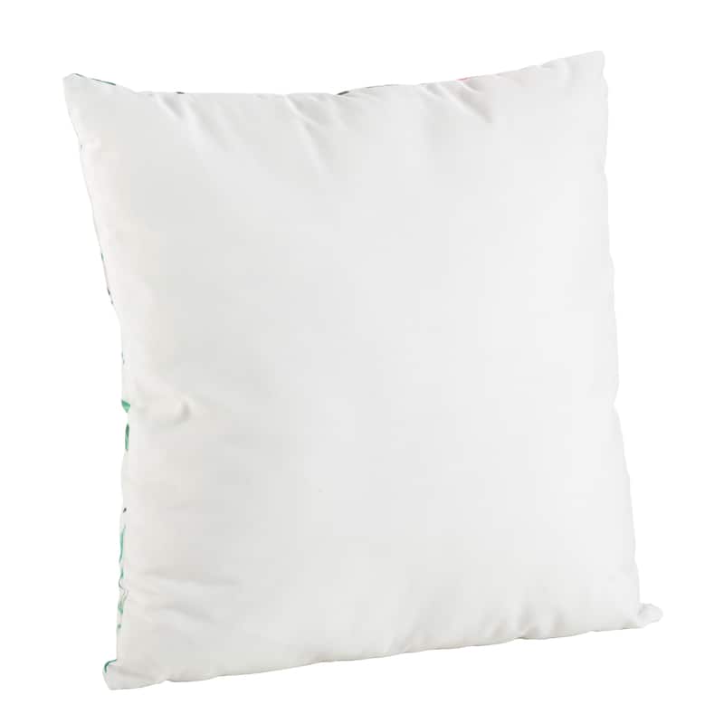 Tropical Floral Print Poly Filled Throw Pillow