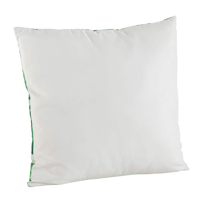 Green Leaf Print Down Poly Filled Throw Pillow