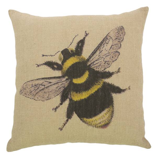 Bee Black and Yellow Burlap 18-inch Throw Pillow - Bed Bath & Beyond ...