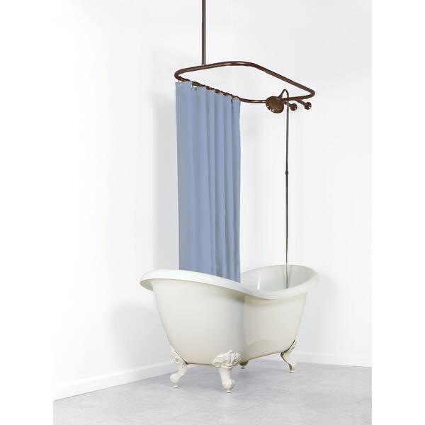 Never Rust Dark Bronze Aluminum Rectangular Hoop Shaped Shower Rod Never Rust Dark Bronze Aluminum Rectangular Hoop Shaped Shower Rod
