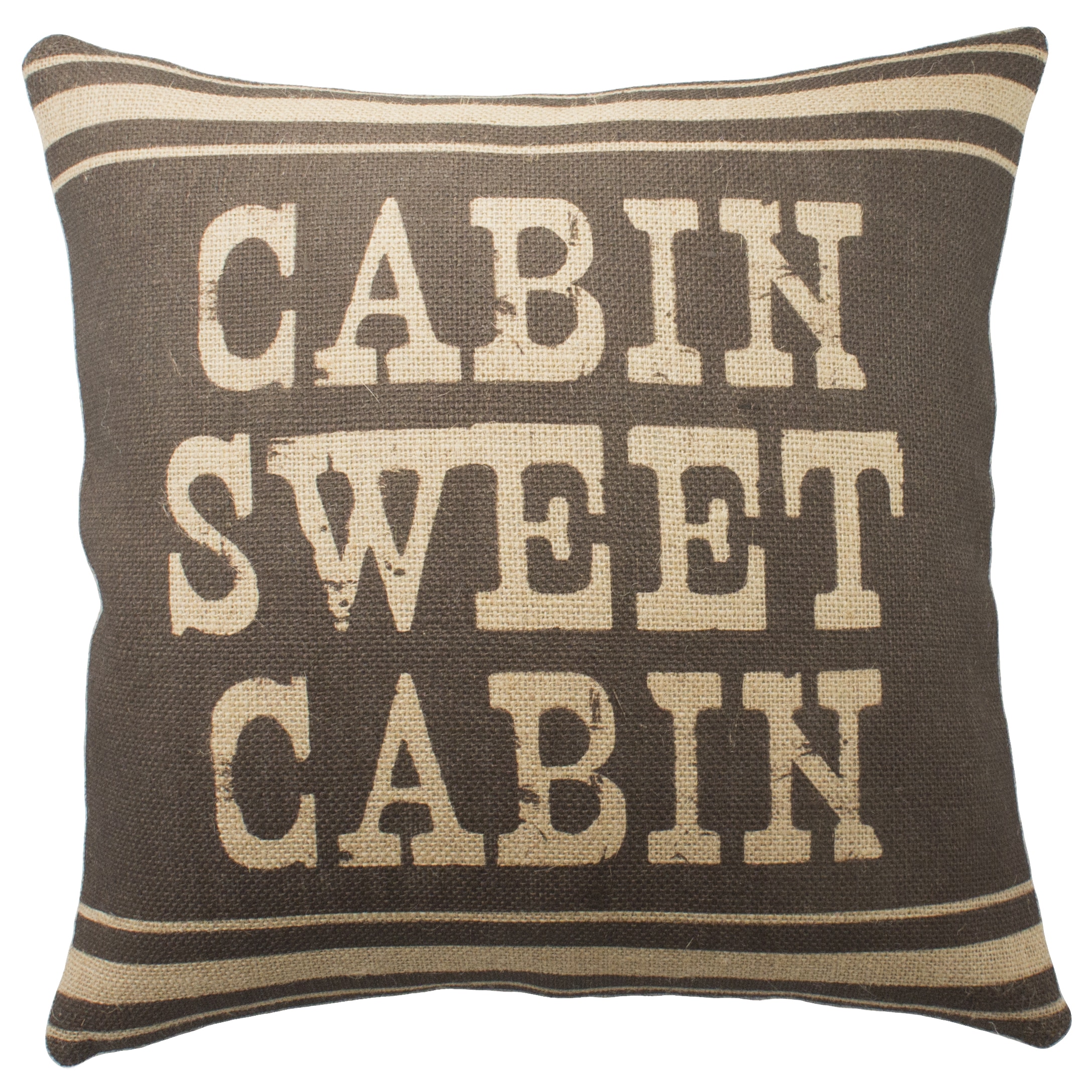 Shop The Watson Shop Cabin Sweet Cabin Brown Burlap 18 Inch Throw