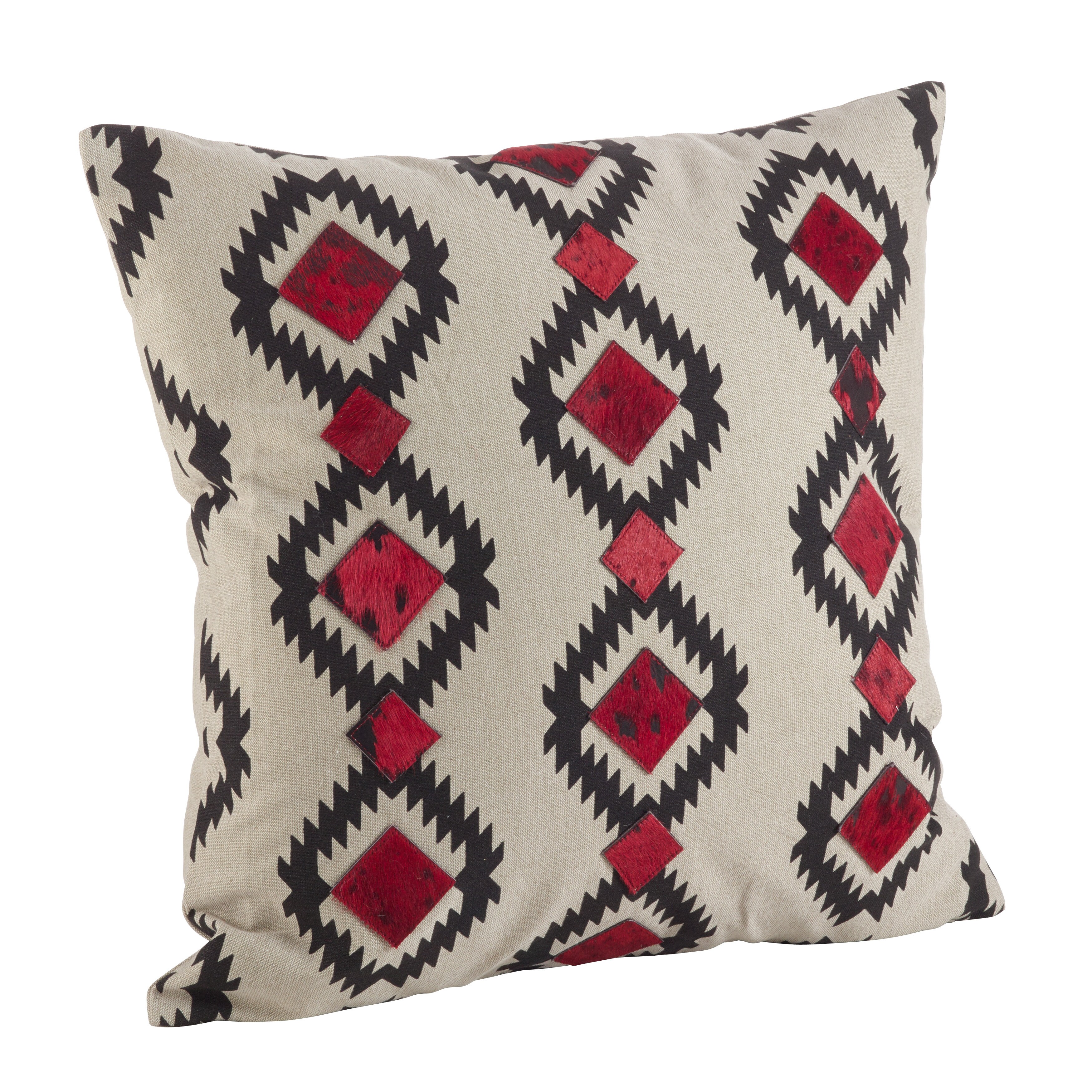 Shop Red Black Southwestern Print Down Filled Throw Pillow