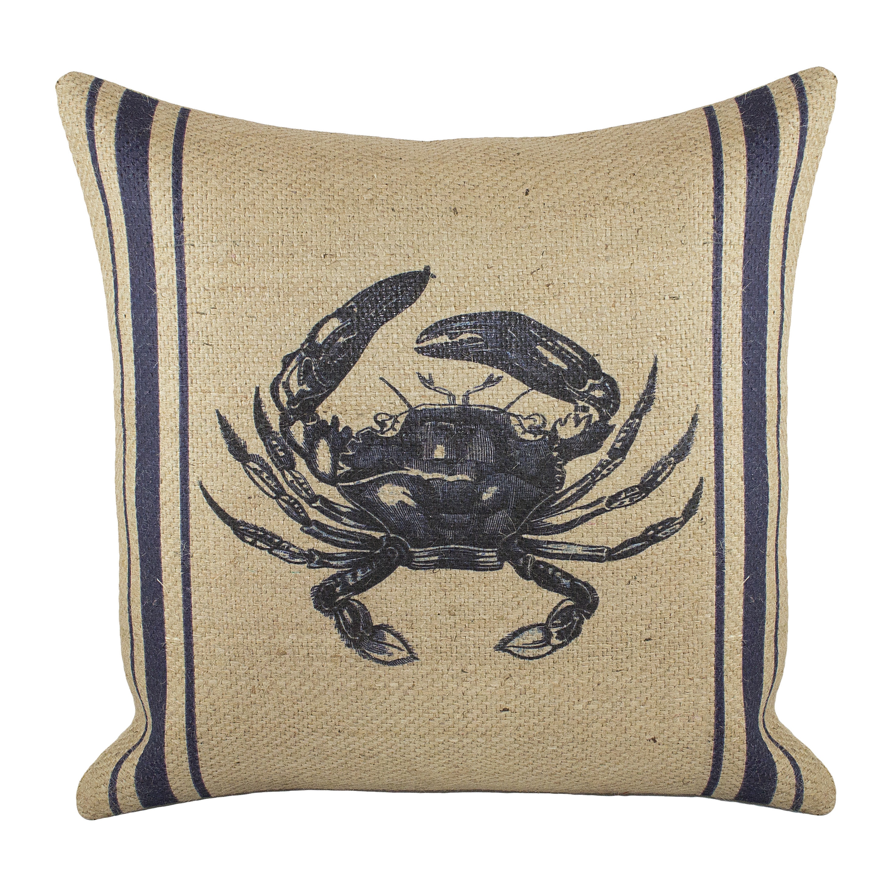 18-inch Burlap Crab Throw Pillow Blue 18 x 18 | eBay