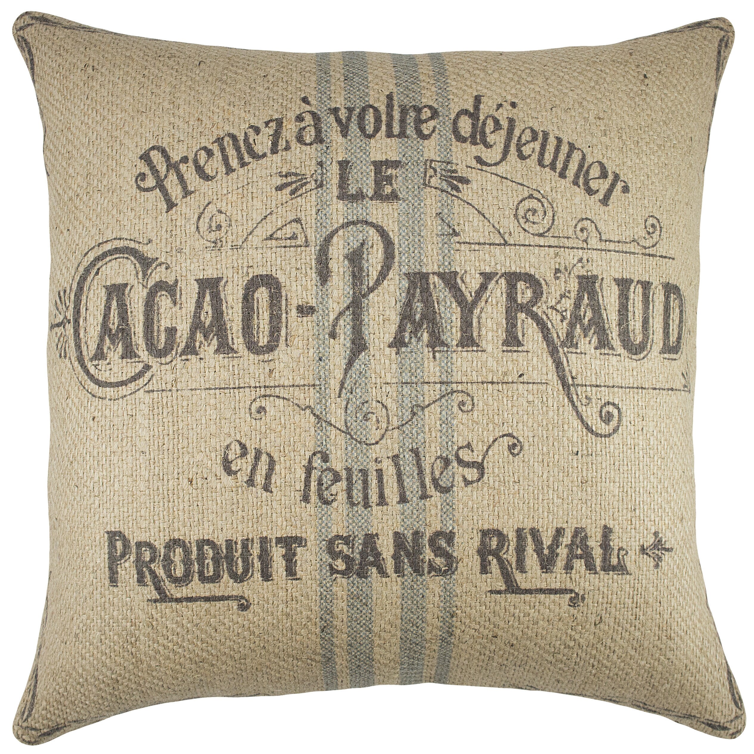 Shop French Grain Sack Burlap 18 Inch Throw Pillow On Sale
