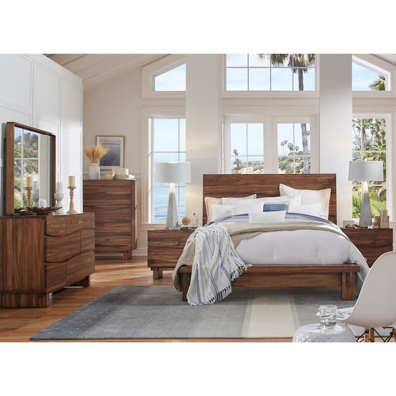 Ocean Natural Sengon 2-drawer Solid Wood Nightstand