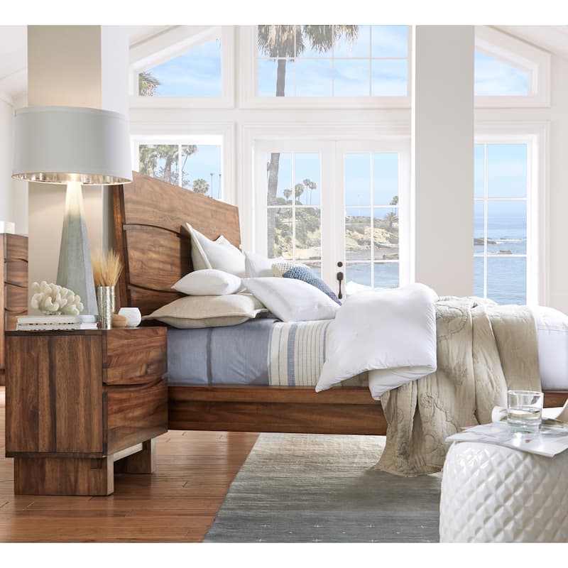 Ocean Natural Sengon 2-drawer Solid Wood Nightstand