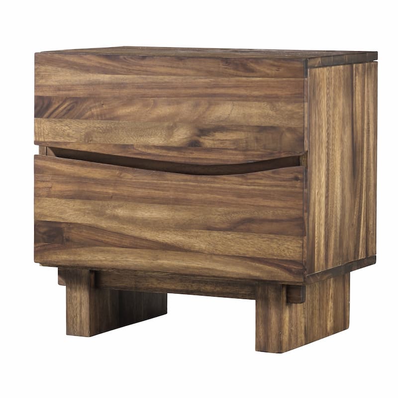 Ocean Natural Sengon 2-drawer Solid Wood Nightstand