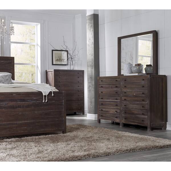 Townsend java solid wood mirror brown cherry a n bed bath