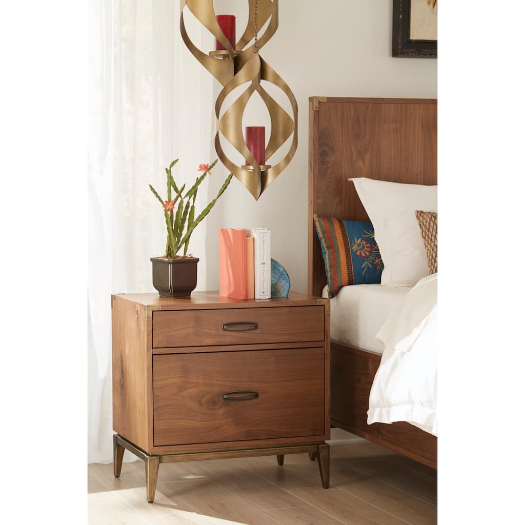 Adler Natural Walnut 2-drawer Nightstand