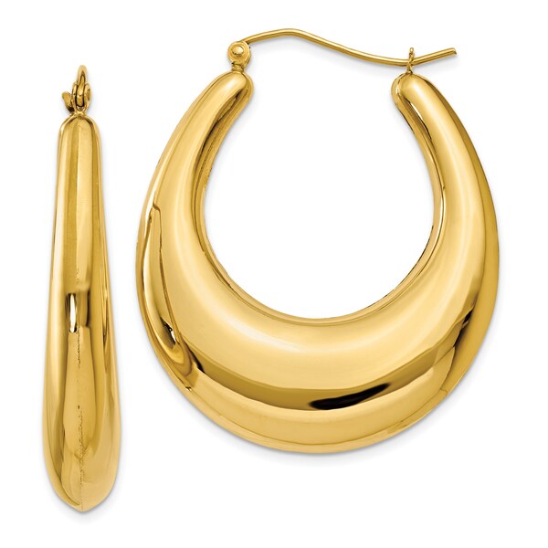 Shop Versil 14 Karat Yellow Gold Polished Hoop Earrings