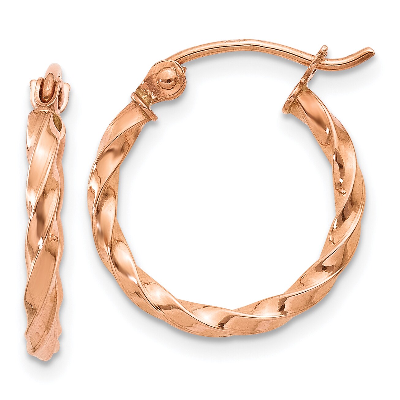 Versil 14 Karat Rose Gold Twisted Hoop Earrings Small Ebay 6963