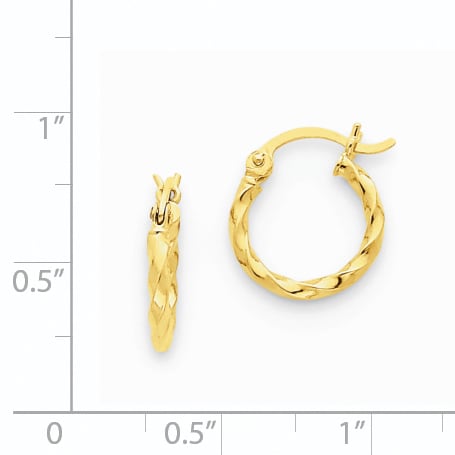 14 Karat Yellow Gold Twist Polished Hoop Earring Free 14 Karat Yellow Gold Twist Polished Hoop Earring