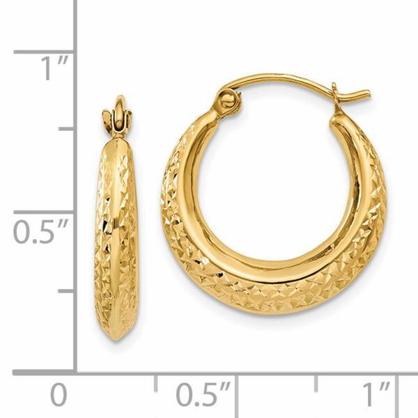 Versil 14 Karat Yellow Gold Textured Hollow Hoop Versil 14 Karat Yellow Gold Textured Hollow Hoop