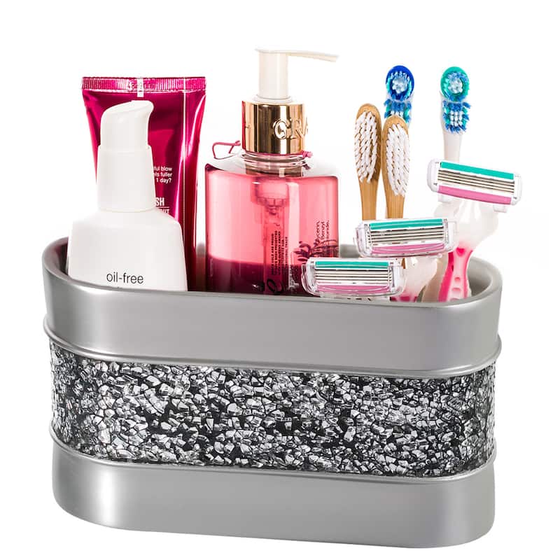 Creative Scents Brushed Nickel Silver 3-Compartment bathroom Organizer