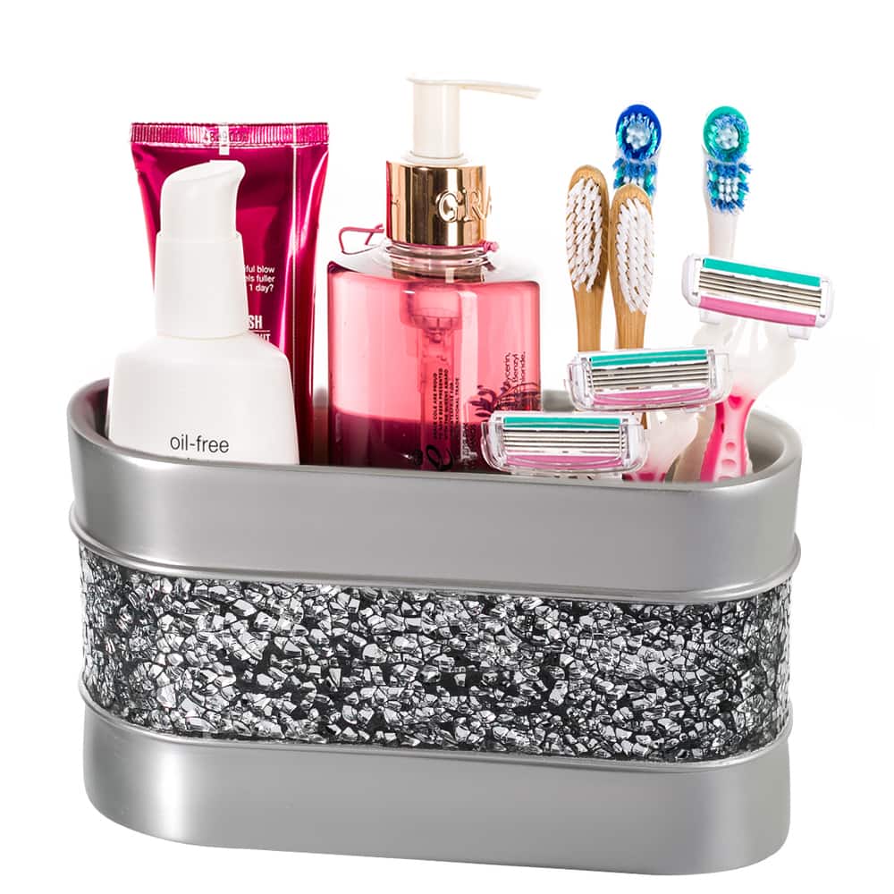 Creative Scents Brushed Nickel Silver 3-Compartment bathroom Organizer