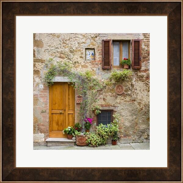 slide 1 of 1, Michael Blanchette Photography 'Pienza Facade 2' Framed Wall Art