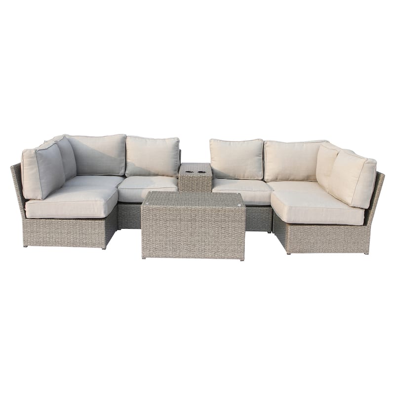 Chelsea Grey Wicker 8-piece Sectional Outdoor Sofa Set