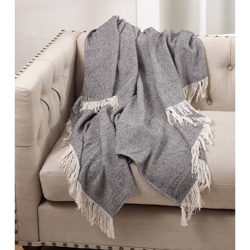 Herringbone Tasseled Throw