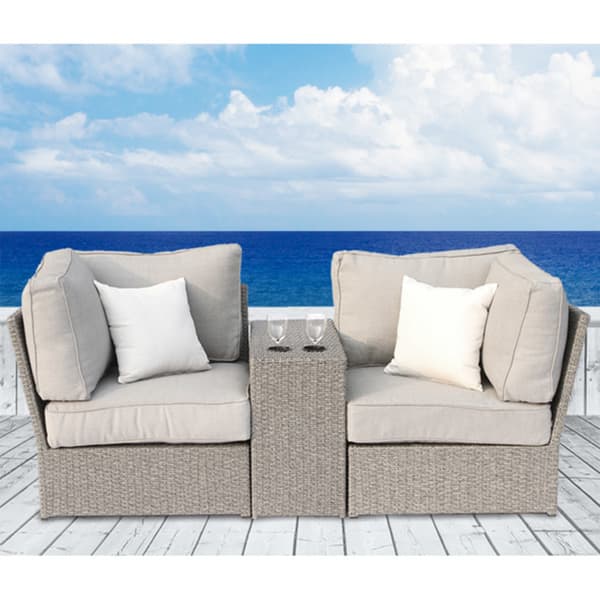 Chelsea Grey Wicker Patio Loveseat Sofa by Living Source International