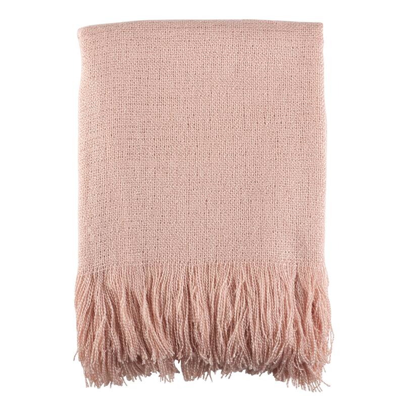 Soft Pink Woven Throw