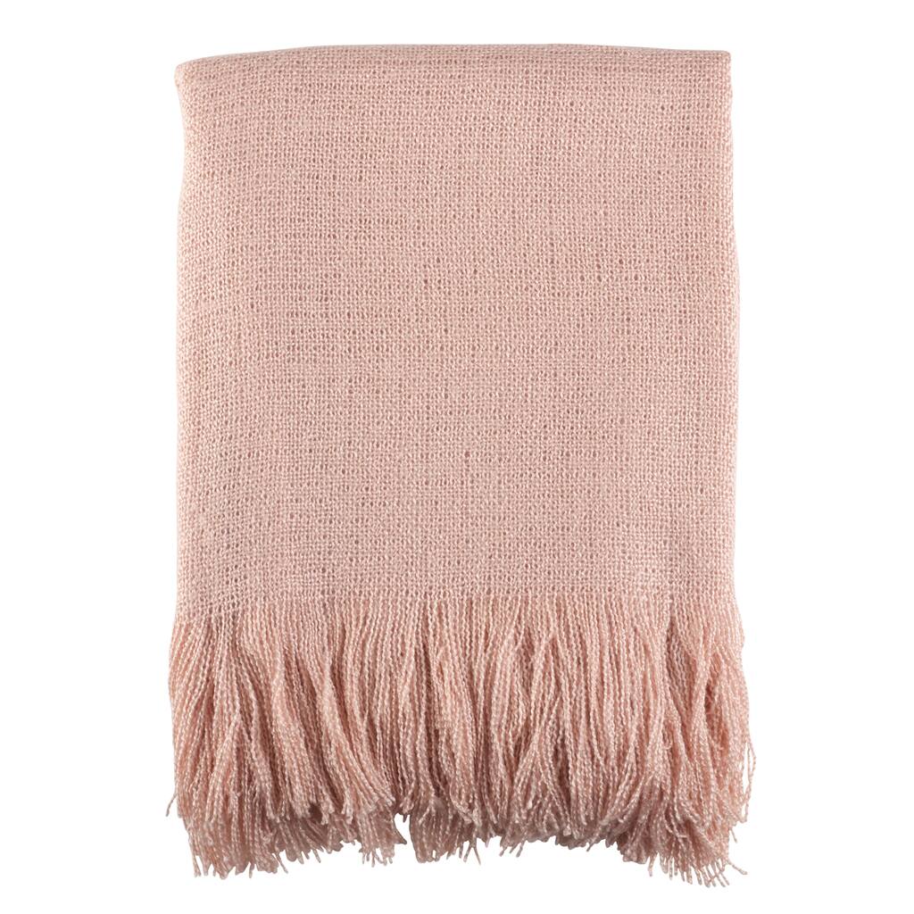 Soft Pink Woven Throw