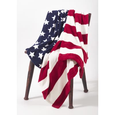 Red White & Blue American Flag Throw