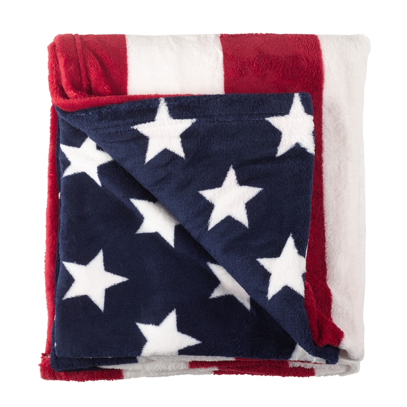 Red White & Blue American Flag Throw
