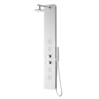 ANZZI Veld 64 in. Full Body Shower Panel with Heavy Rain Shower in White