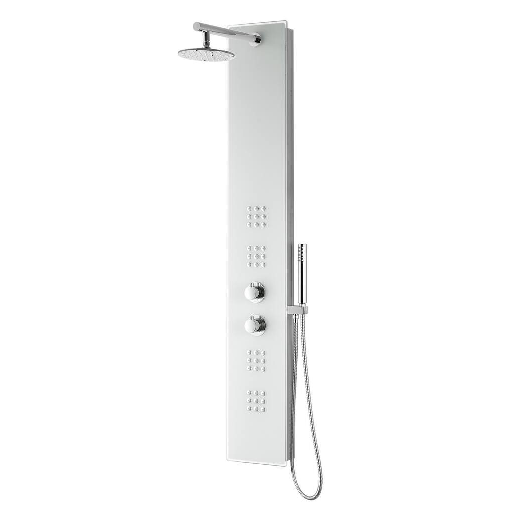 ANZZI Veld 64 in. Full Body Shower Panel with Heavy Rain Shower in White