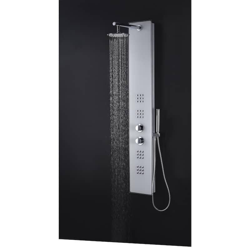 ANZZI Veld 64 in. Full Body Shower Panel with Heavy Rain Shower in White