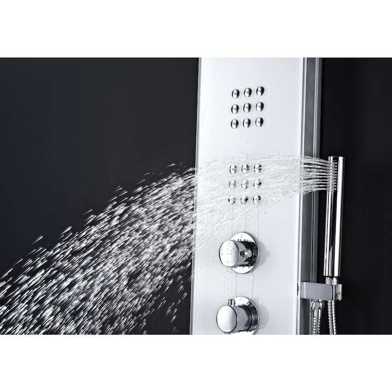 ANZZI Veld 64 in. Full Body Shower Panel with Heavy Rain Shower in White