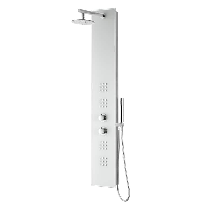 ANZZI Veld 64 in. Full Body Shower Panel with Heavy Rain Shower in White