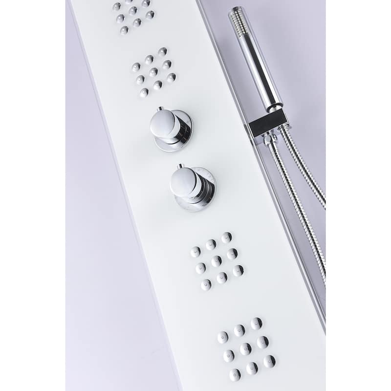 ANZZI Veld 64 in. Full Body Shower Panel with Heavy Rain Shower in White