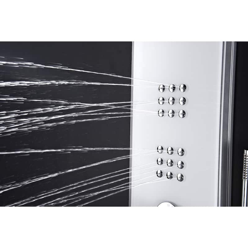 ANZZI Veld 64 in. Full Body Shower Panel with Heavy Rain Shower in White