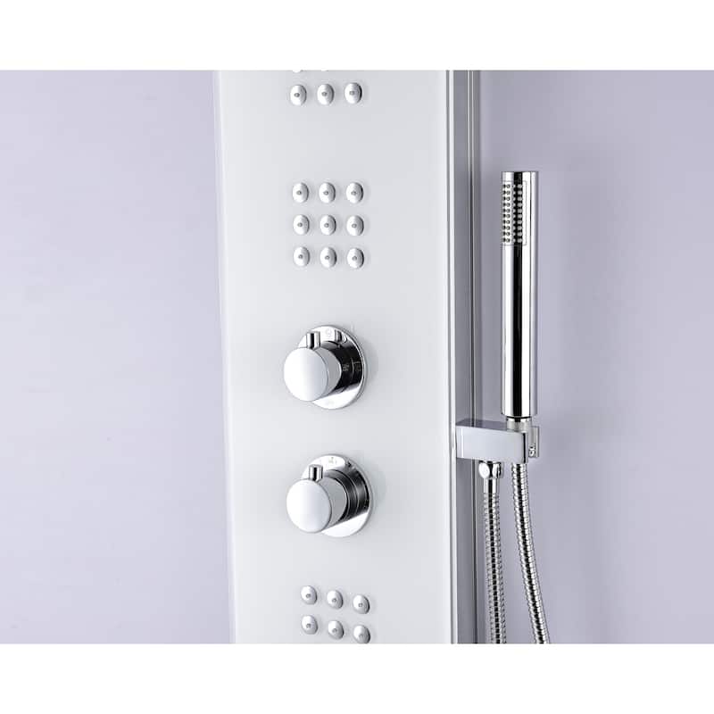 ANZZI Veld 64 in. Full Body Shower Panel with Heavy Rain Shower in White